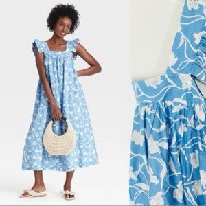 A New Day Blue and White Patterned Dress